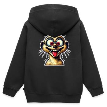 Erdmännchen - Kinder Premium Organic Zip Hoodie - Schwarz - Hinten - AI Model Kid Male (0cm)