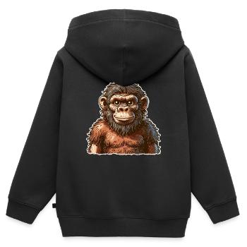 Neanderthal - Kids Premium Organic Zip-up Hoodie - black - Back - AI Model Kid Male (0cm)