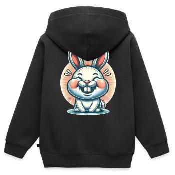 Rabbit Rabbit - Kids Premium Organic Zip-up Hoodie - black - Back - AI Model Kid Male (0cm)