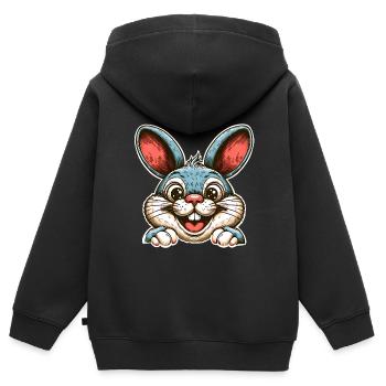 Rabbit Rabbit - Kids Premium Organic Zip-up Hoodie - black - Back - AI Model Kid Male (0cm)