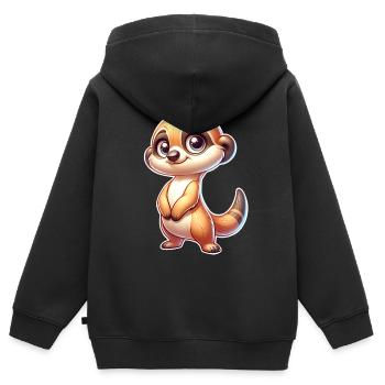 Erdmännchen - Kinder Premium Organic Zip Hoodie - Schwarz - Hinten - AI Model Kid Male (0cm)