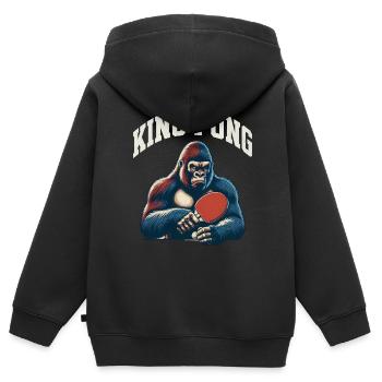 Tischtennis King Pong - Kinder Premium Organic Zip Hoodie - Schwarz - Hinten - AI Model Kid Male (0cm)