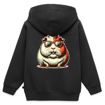 Meerschweinchen - Kinder Premium Organic Zip Hoodie - Schwarz - Hinten - AI Model Kid Male (0cm)