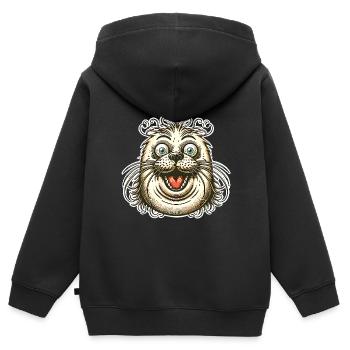 Robbe Seehund - Kinder Premium Organic Zip Hoodie - Schwarz - Hinten - AI Model Kid Male (0cm)