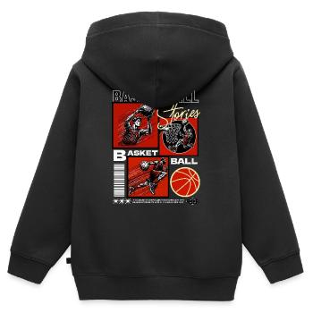Basketball Basketballer - Kinder Premium Organic Zip Hoodie - Schwarz - Hinten - AI Model Kid Male (0cm)