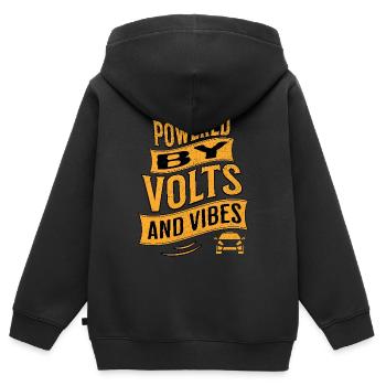 E-Auto Elektroauto - Kinder Premium Organic Zip Hoodie - Schwarz - Hinten - AI Model Kid Male (0cm)