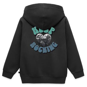 Géologue collectionneur de pierres - Sweat Premium à capuche zippé enfant bio - noir - Dos - AI Model Kid Male (0cm)
