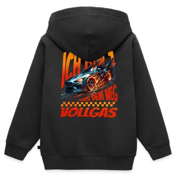 Ich Bin 1 Aus Dem Weg. Kindergeburtstag Rennwagen - Kinder Premium Organic Zip Hoodie - Schwarz - Hinten - AI Model Kid Male (0cm)
