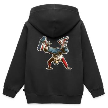 Breakdance - Kinder Premium Organic Zip Hoodie - Schwarz - Hinten - AI Model Kid Male (0cm)