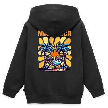 Majorque - Sweat Premium à capuche zippé enfant bio - noir - Dos - AI Model Kid Male (0cm)