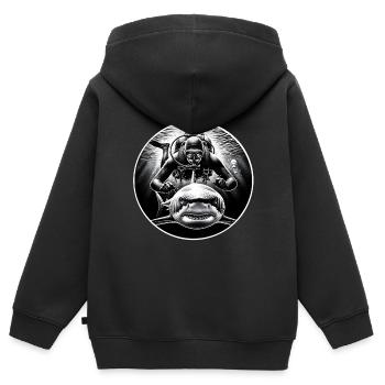 Taucher Tauchen - Kinder Premium Organic Zip Hoodie - Schwarz - Hinten - AI Model Kid Male (0cm)