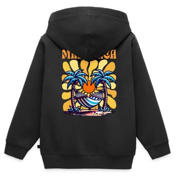 Majorque - Sweat Premium à capuche zippé enfant bio - noir - Dos - AI Model Kid Male (0cm)