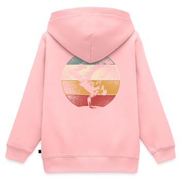 Breakdance - Sweat Premium à capuche zippé enfant bio - rose - Dos - AI Model Kid Female (0cm)