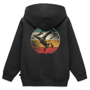 Breakdance - Sweat Premium à capuche zippé enfant bio - noir - Dos - AI Model Kid Male (0cm)