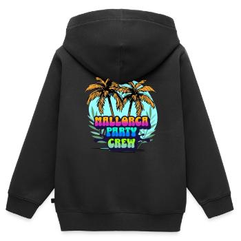 Mallorca Party Crew - Sweat Premium à capuche zippé enfant bio - noir - Dos - AI Model Kid Male (0cm)