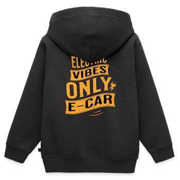 Elektroauto E-Auto Elektromobilität - Kinder Premium Organic Zip Hoodie - Schwarz - Hinten - AI Model Kid Male (0cm)