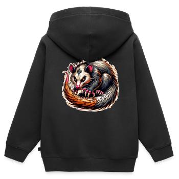 Opossum - Kinder Premium Organic Zip Hoodie - Schwarz - Hinten - AI Model Kid Male (0cm)