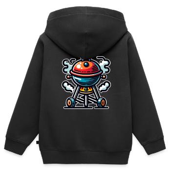 Griller - Sweat Premium à capuche zippé enfant bio - noir - Dos - AI Model Kid Male (0cm)
