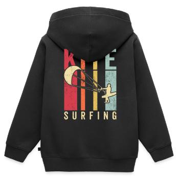 Kitesurfer Kiteboard Kitesurfen Kitesurf - Kinder Premium Organic Zip Hoodie - Schwarz - Hinten - AI Model Kid Male (0cm)