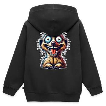 Erdmännchen - Kinder Premium Organic Zip Hoodie - Schwarz - Hinten - AI Model Kid Male (0cm)