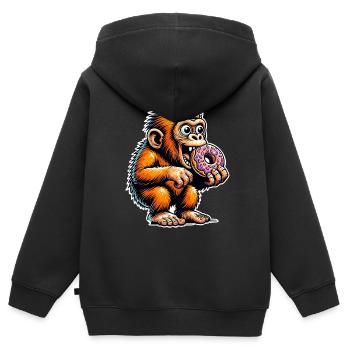 Neanderthal Donut - Kids Premium Organic Zip-up Hoodie - black - Back - AI Model Kid Male (0cm)