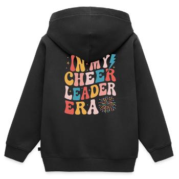 Cheerleader - Kinder Premium Organic Zip Hoodie - Schwarz - Hinten - AI Model Kid Male (0cm)