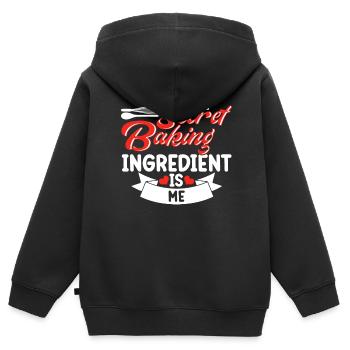 Backen Bäcker Bäckerei - Kinder Premium Organic Zip Hoodie - Schwarz - Hinten - AI Model Kid Male (0cm)