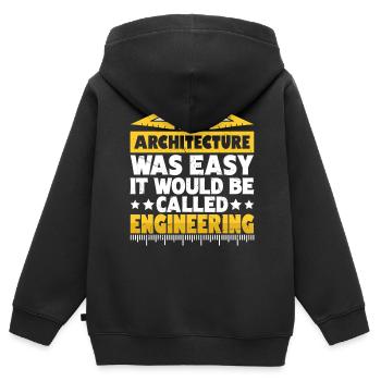 Architekt - Kinder Premium Organic Zip Hoodie - Schwarz - Hinten - AI Model Kid Male (0cm)
