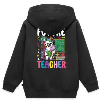 Future Teacher - Kinder Premium Organic Zip Hoodie - Schwarz - Hinten - AI Model Kid Male (0cm)