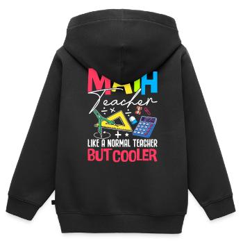 MATH TEACHER - Kinder Premium Organic Zip Hoodie - Schwarz - Hinten - AI Model Kid Male (0cm)