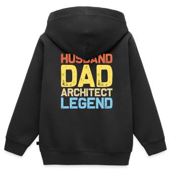 Architekt - Kinder Premium Organic Zip Hoodie - Schwarz - Hinten - AI Model Kid Male (0cm)