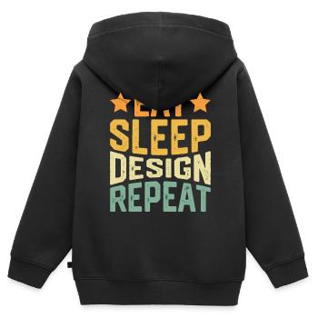 Architekt - Kinder Premium Organic Zip Hoodie - Schwarz - Hinten - AI Model Kid Male (0cm)