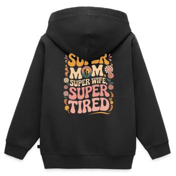 Mama - Kinder Premium Organic Zip Hoodie - Schwarz - Hinten - AI Model Kid Male (0cm)