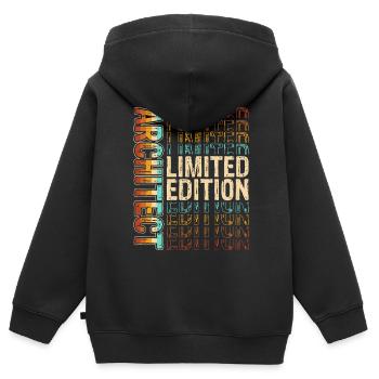 Architecte - Sweat Premium à capuche zippé enfant bio - noir - Dos - AI Model Kid Male (0cm)