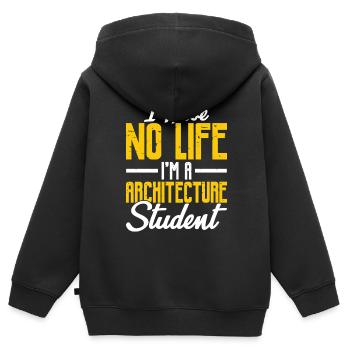 Architekt - Kinder Premium Organic Zip Hoodie - Schwarz - Hinten - AI Model Kid Male (0cm)