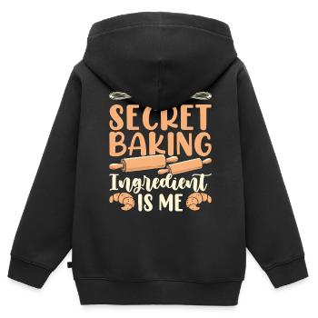 Backen Bäcker Bäckerei - Kinder Premium Organic Zip Hoodie - Schwarz - Hinten - AI Model Kid Male (0cm)