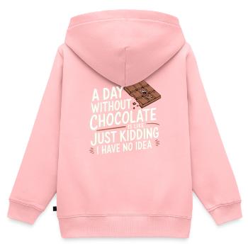 Chocolat - Sweat Premium à capuche zippé enfant bio - rose - Dos - AI Model Kid Female (0cm)