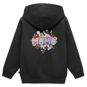 Mama - Kinder Premium Organic Zip Hoodie - Schwarz - Hinten - AI Model Kid Male (0cm)