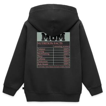 Mama - Kinder Premium Organic Zip Hoodie - Schwarz - Hinten - AI Model Kid Male (0cm)