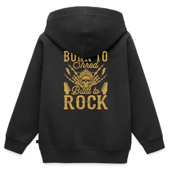 Rock and roll - Sweat Premium à capuche zippé enfant bio - noir - Dos - AI Model Kid Male (0cm)