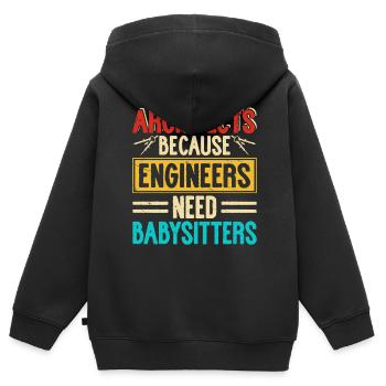 architecte - Sweat Premium à capuche zippé enfant bio - noir - Dos - AI Model Kid Male (0cm)
