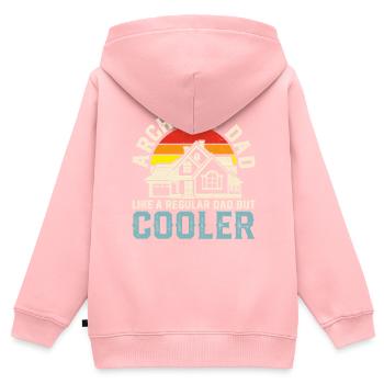 Architecte - Sweat Premium à capuche zippé enfant bio - rose - Dos - AI Model Kid Female (0cm)