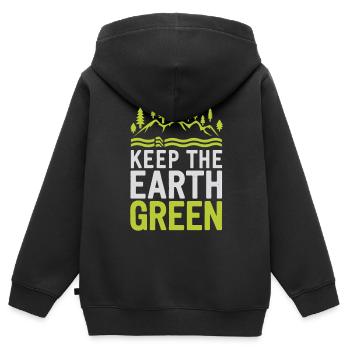 Earth day - Kinder Premium Organic Zip Hoodie - Schwarz - Hinten - AI Model Kid Male (0cm)