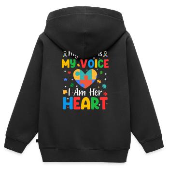 Autismus Autisten - Kinder Premium Organic Zip Hoodie - Schwarz - Hinten - AI Model Kid Male (0cm)