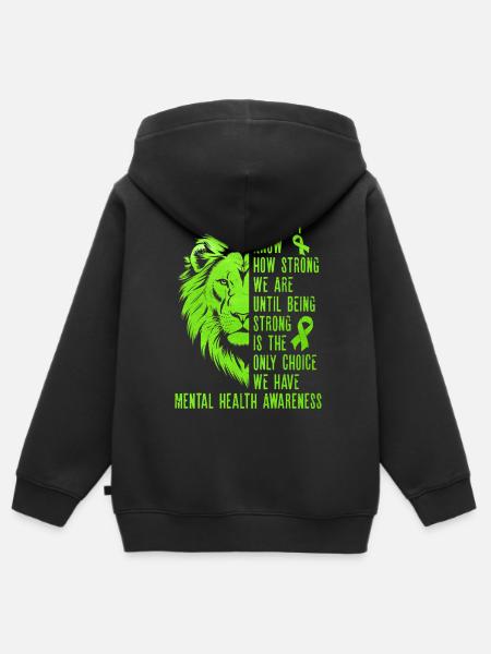 Mental Health - Kids Premium Organic Zip-up Hoodie - black