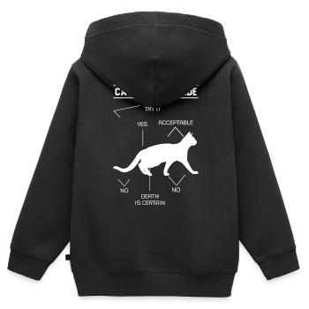 Guide de caresses pour chat - Sweat Premium à capuche zippé enfant bio - noir - Dos - AI Model Kid Male (0cm)