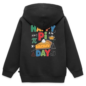 Happy Pi Day - Kinder Premium Organic Zip Hoodie - Schwarz - Hinten - AI Model Kid Male (0cm)