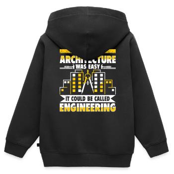 Architecte - Sweat Premium à capuche zippé enfant bio - noir - Dos - AI Model Kid Male (0cm)