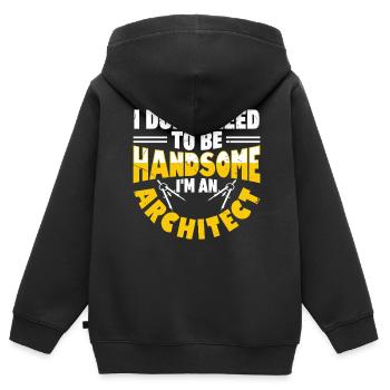 Architecte - Sweat Premium à capuche zippé enfant bio - noir - Dos - AI Model Kid Male (0cm)