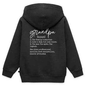 Papi - Sweat Premium à capuche zippé enfant bio - noir - Dos - AI Model Kid Male (0cm)